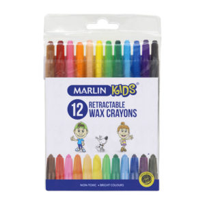 Retractable Wax Crayons 12-Pack
